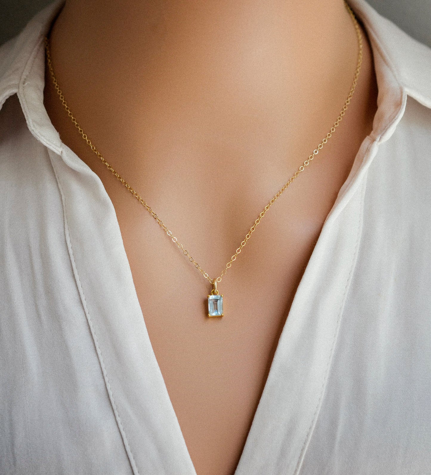 Azura Necklace - Blue Aquamarine