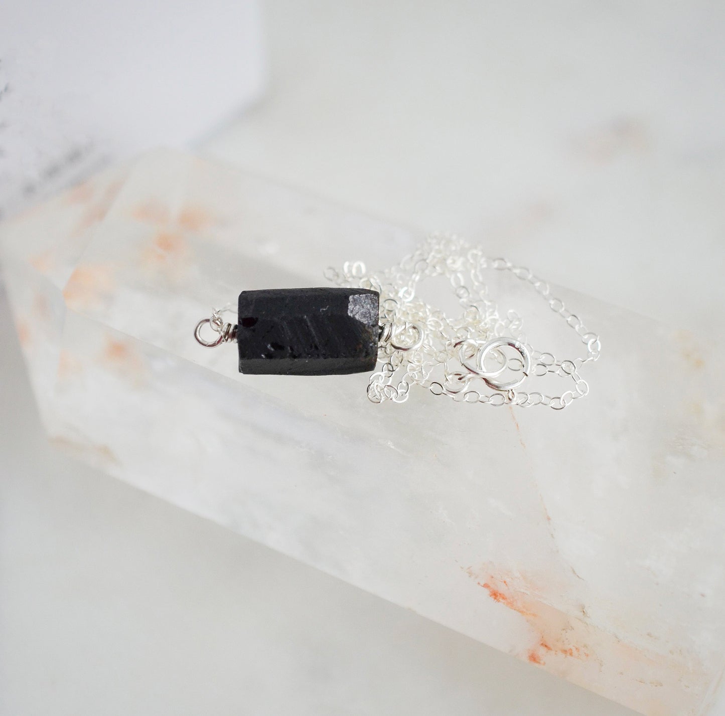 Raw Black Tourmaline Necklace