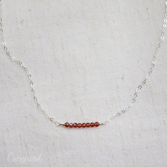 Garnet Bar Necklace
