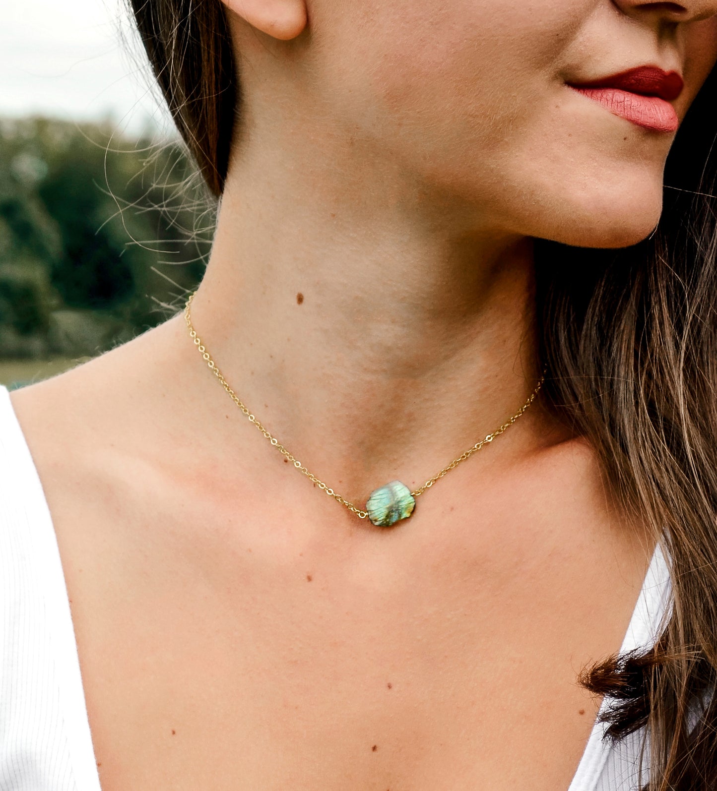 Labradorite Slice Necklace