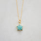 Natural blue aqua amazonite celestial star pendant set on a 14k gold filled chain. This necklace is a great gift for stargazers and dreamers.