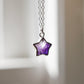 Handmade natural purple amethyst star pendant set on a sterling silver chain. 