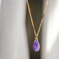 Purple Amethyst crystal pendant shown on the "glimmer" chain.