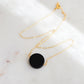 Matte Black Onyx Circle Pendant in Sterling Silver or 14k Gold Filled