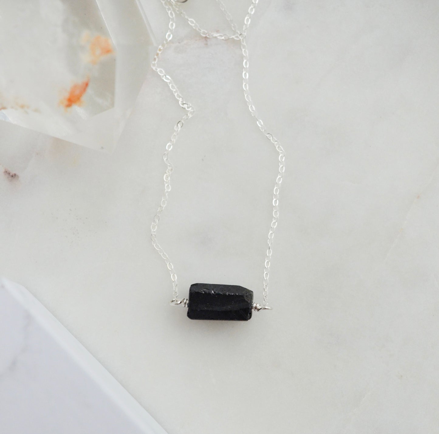 Raw Black Tourmaline Necklace