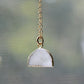 This necklace is handmade with a natural white druzy quartz pendant in a half-circle or crescent shape. Available in 14k gold filled.
