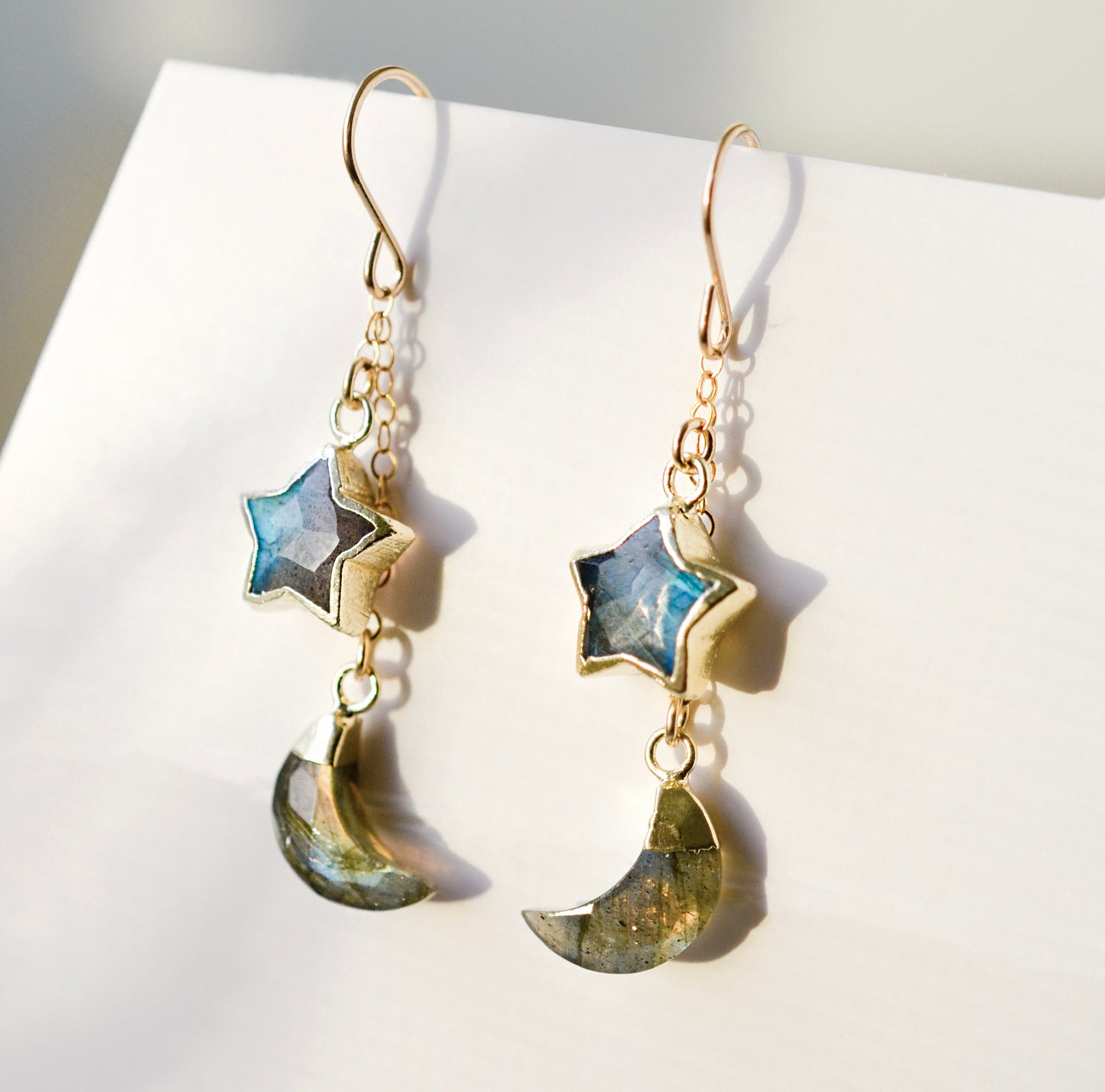 Asteria Earrings: Labradorite