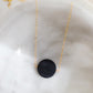 Matte Black Onyx Circle Pendant in Sterling Silver or 14k Gold Filled