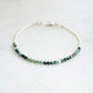 Beaded green Emerald bracelet in sterling silver.