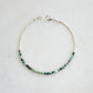 Beaded green Emerald bracelet in sterling silver.