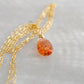 Orange Sunstone smooth polished teardrop pendant on a 14k gold filled chain. Stones shimmer in the light and when turned from side to side. 