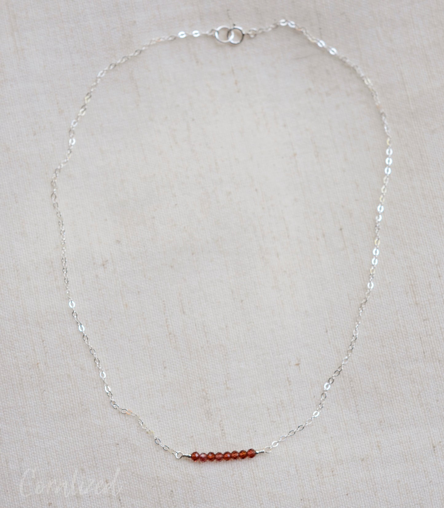 Garnet Bar Necklace