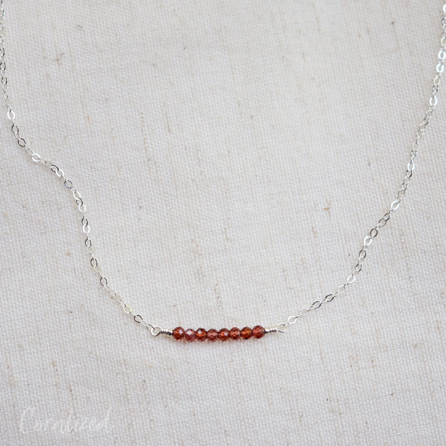 Garnet Bar Necklace