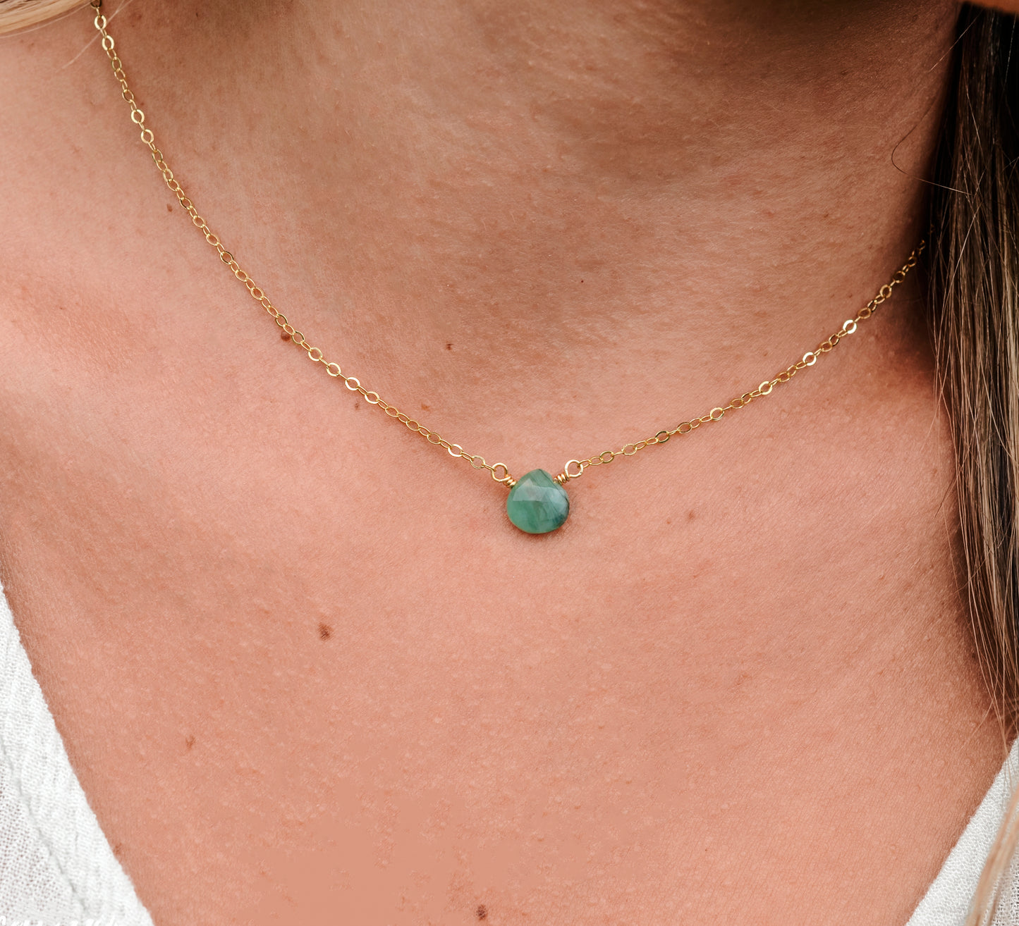 Raw Emerald Necklace