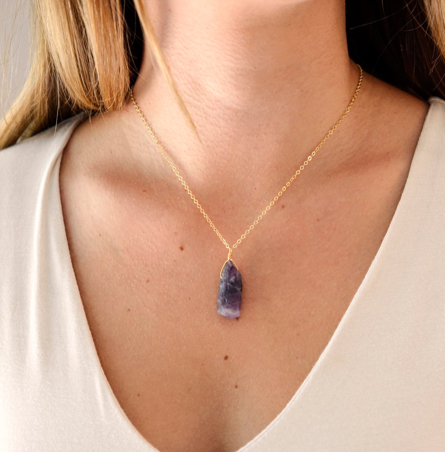 Raw Amethyst Pendant