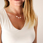 raw crystal quartz necklace, triple stone rock crystal jewelry, chain, silver, gold