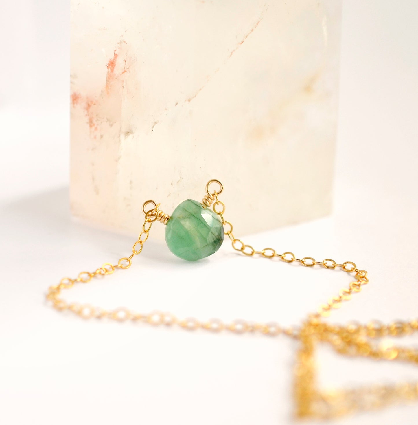 Raw Emerald Necklace