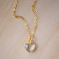 Clear Crystal Quartz Heart Necklace, 14k Gold Filled